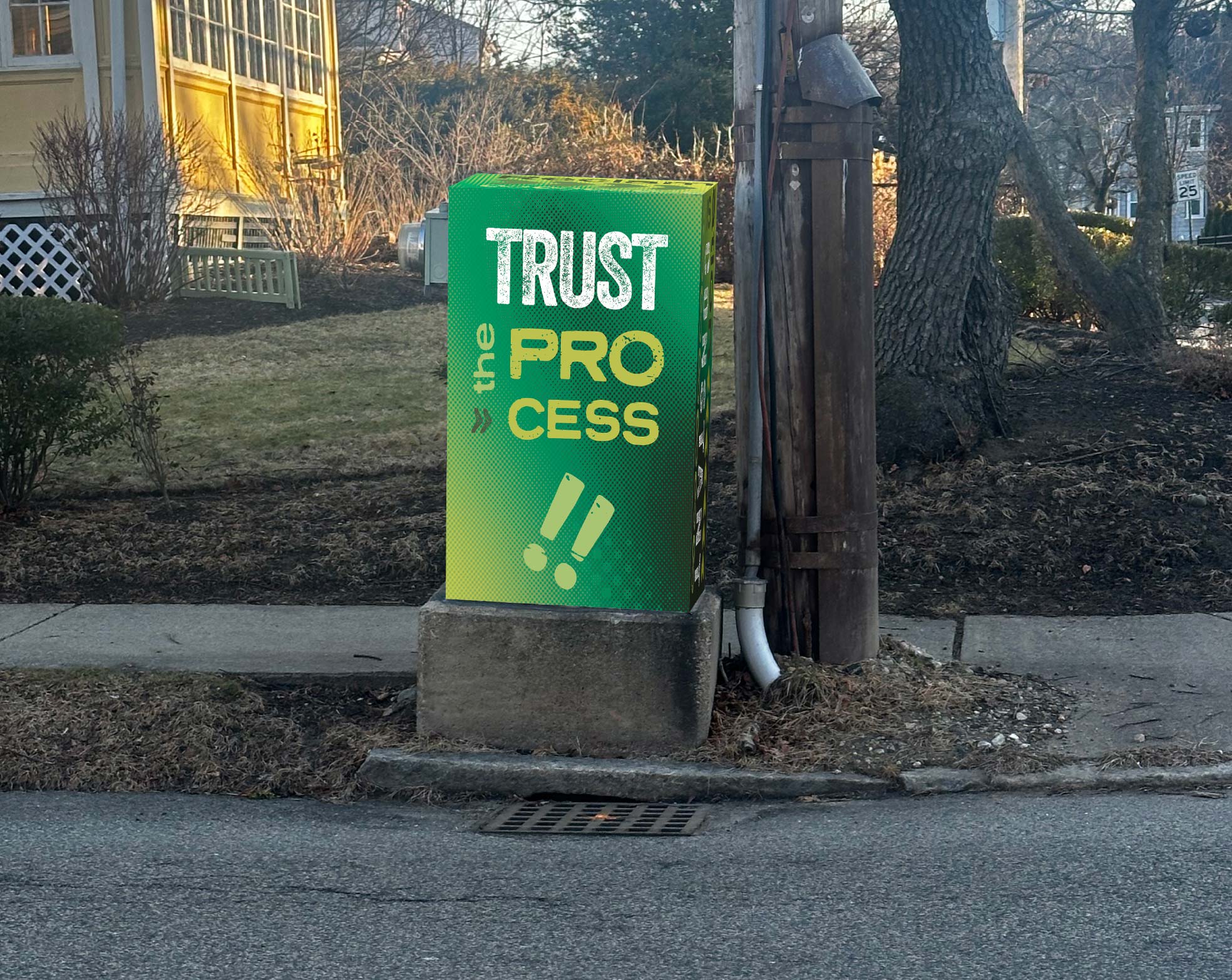 Electrical box from across the street